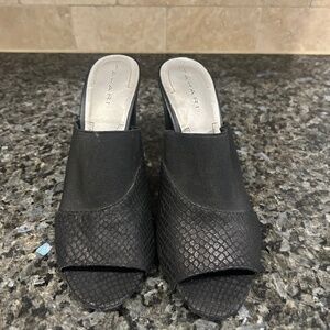 Tahari Black Mules